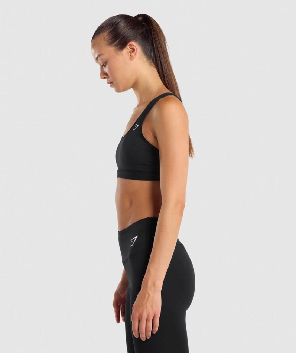 Sujetadores Deportivos Gymshark Scoop Neck Mujer Negras | CO 2145AHK